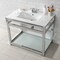 Fauceture VWP3722W4B1 37-Inch Ceramic Console Sink (4-Inch, 3-Hole), White/Polished Chrome VWP3722W4B1 - alternate 2